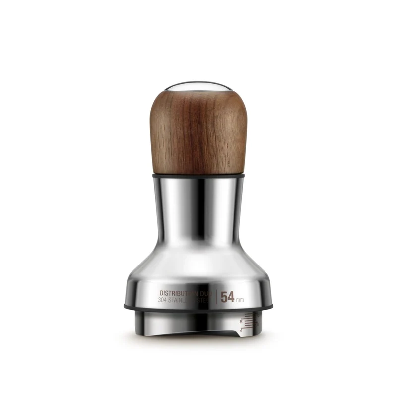 Accesorio para airear y nivelar el café molido de acero inox y madera de nogal Sage