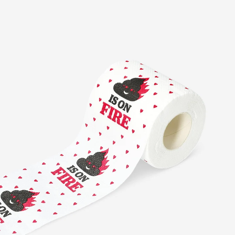 Toilet paper roll with hearts