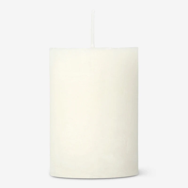 Ivory White Rustic Pillar Candle - 8 cm