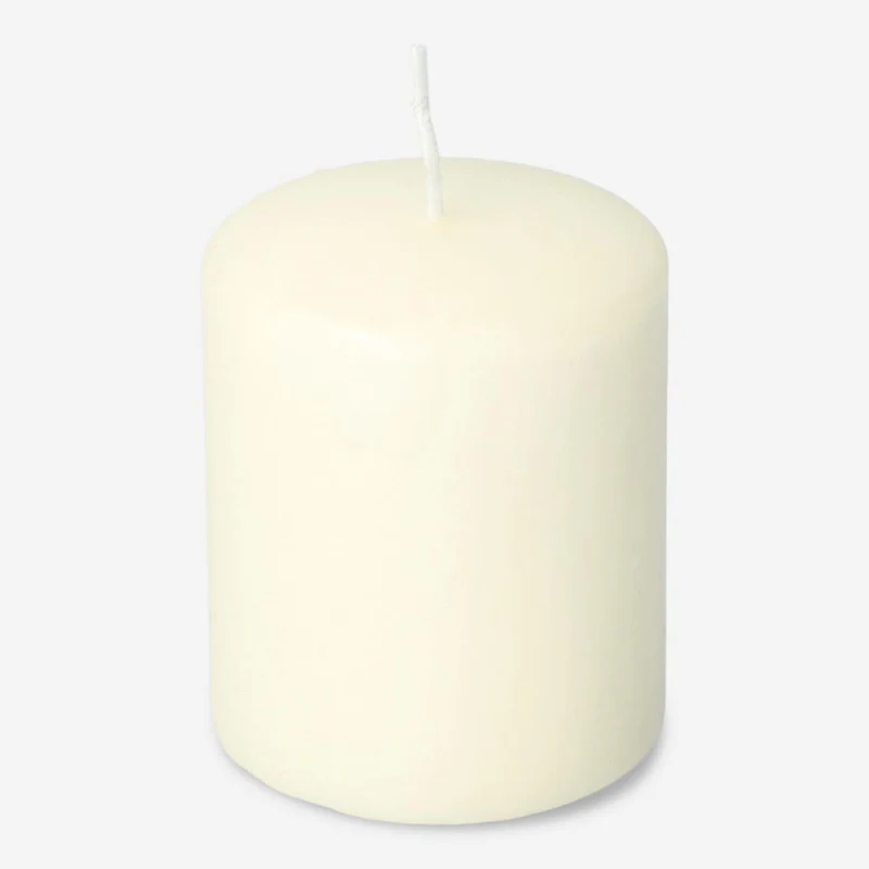 Ivory White Rustic Pillar Candle - 8 cm