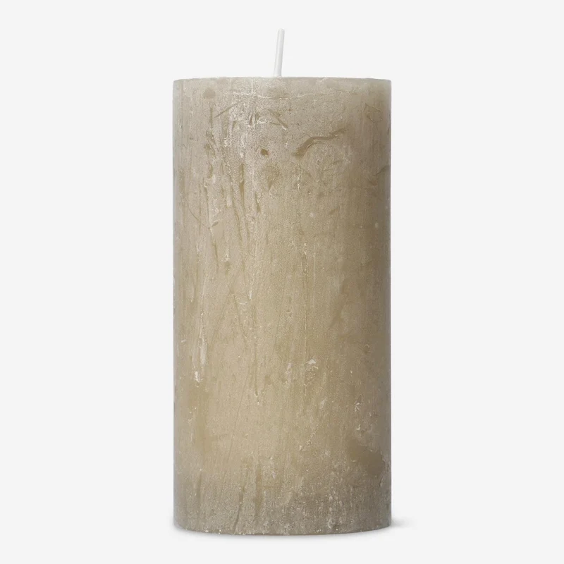 Brown Rustic Pillar Candle - 12 cm
