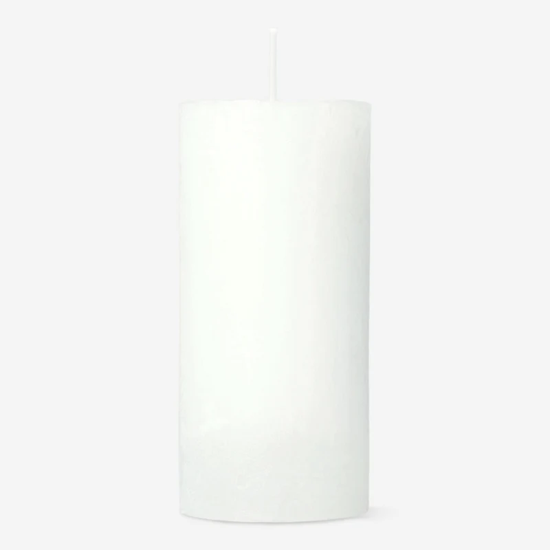 White Rustic Pillar Candle - 12 cm