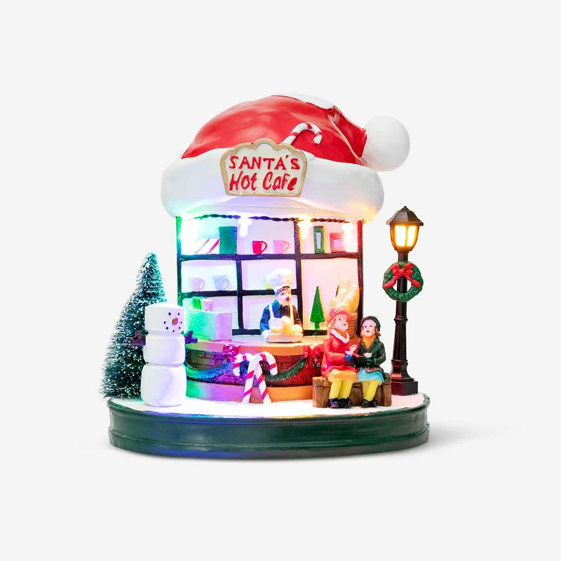 Scene for Christmas village. With light and music