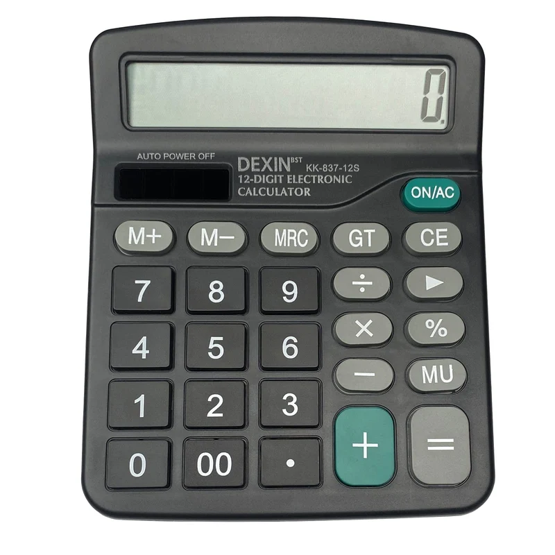 Gvolatee, Calcolatrice da Tavolo con Display LCD 12 Cifre, con Pulsanti Grandi, Funzione Standard per Ufficio e Scuola, Nero