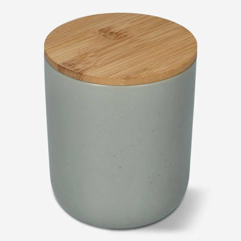 Grey stoneware storage jar - 13 cm