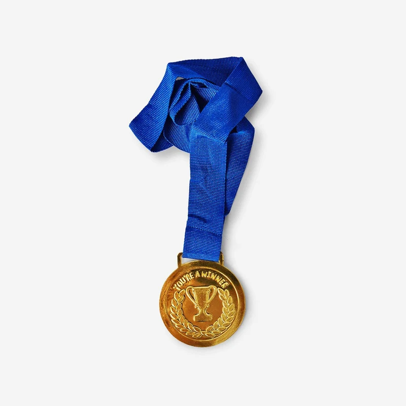 Gold Medal with Blue Ribbon