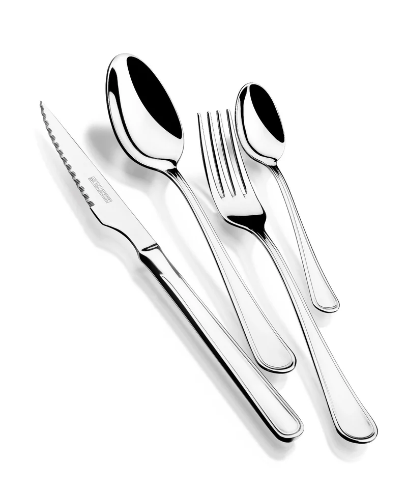Monix M125974 Manila Set di Posate, con Coltelli da Bistecca, Acciaio inossidabile18/10, 24 Pezzi
