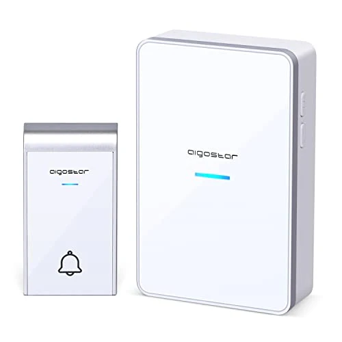 Aigostar - Campanello Senza Fili, Campanello Wireless Impermeabile IP44 da Esterno, Portata 150m con 36 Melodie e 3 Livelli di Volume, 1 Trasmettitore + 1 Ricevitori