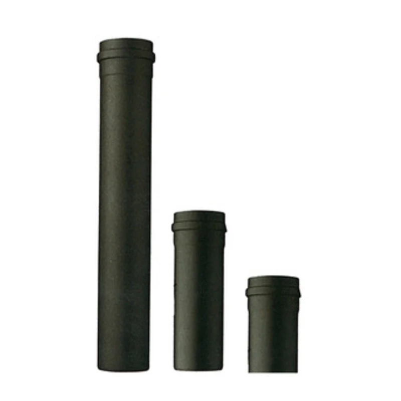 Tubo per Stufa a Pellet H 100 cm Ø 10 cm Nero Opaco