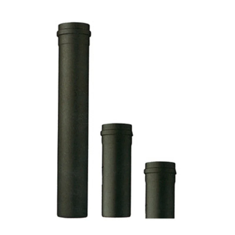 Tubo per Stufa a Pellet H 25 cm Ø 12 cm Nero Opaco