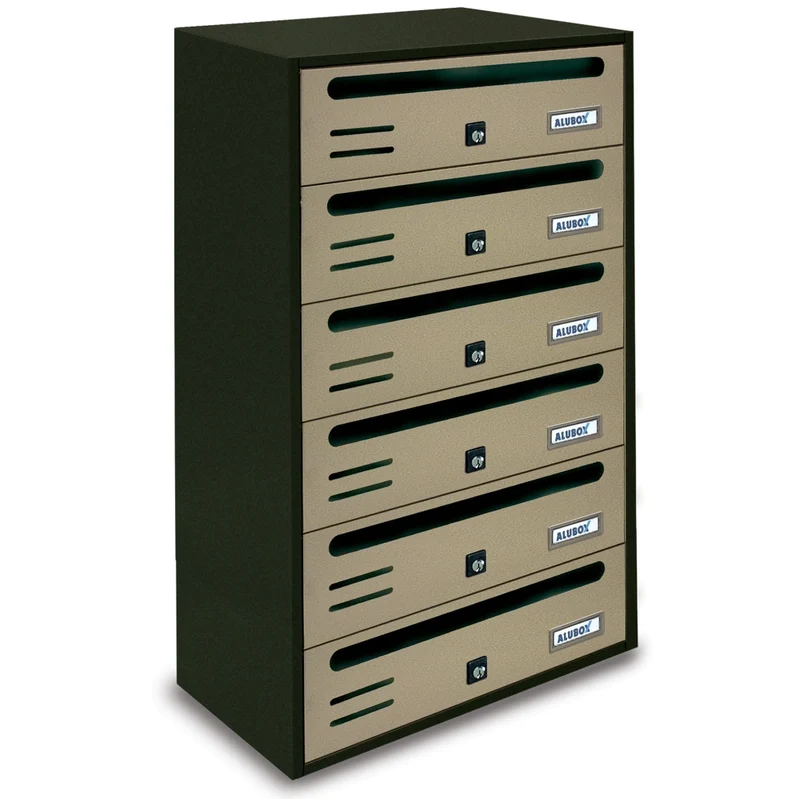 Cassetta Postale Alubox Cubo R 6 38,5 x 25 x 63 Sabbia