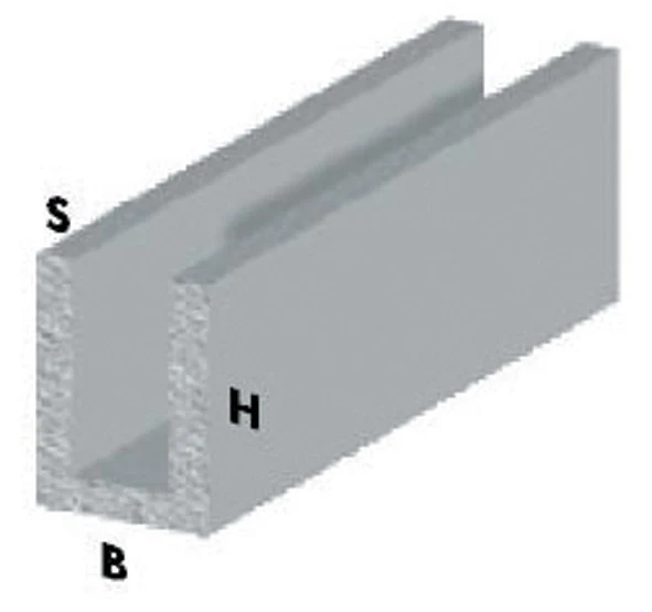 Profilo Argento H 200 cm Canalino U 10 x 15 x 1 mm* Arcansas 5 Pezzi