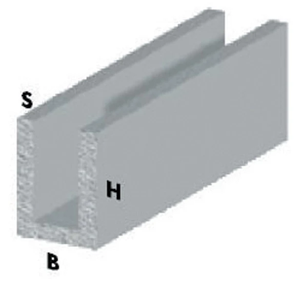 Profilo Argento H 200 cm Canalino U 10 x 10 x 1 mm* Arcansas 5 Pezzi