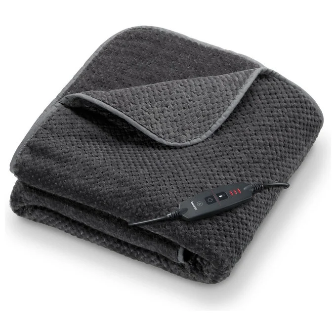 Beurer, Coperta Riscaldante, 180 x 130 cm, Traspirante, Grigio Scuro, HD 65