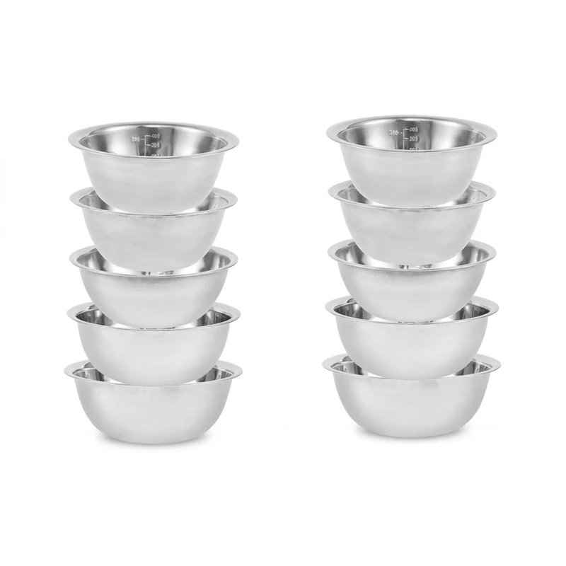 5-Piece Stainless Steel Nesting Mixing Bowl Set — 5 Sizes for Cooking, Baking & Storage