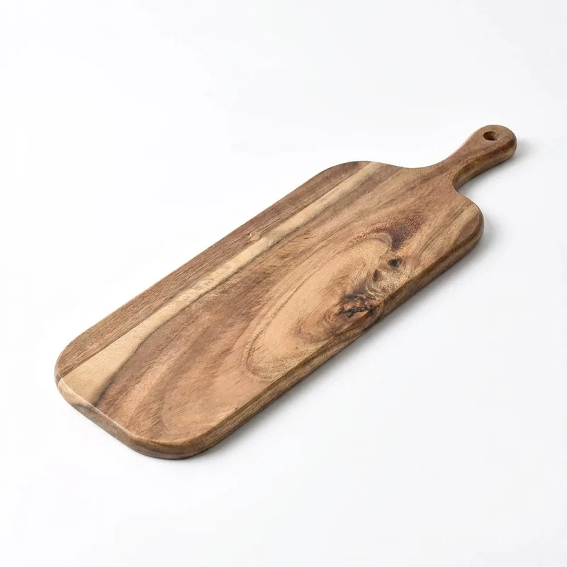 Wooden Cutting Board with Handle — Rectangular Serving & Cheese Board