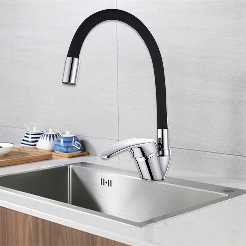 Rubinetto da lavello canna alta flessibile in silicone orientabile