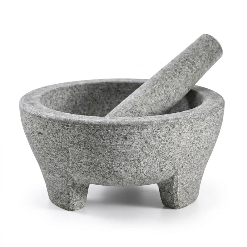 Natural Granite Mortar and Pestle for Spices, Pastes and Guacamole