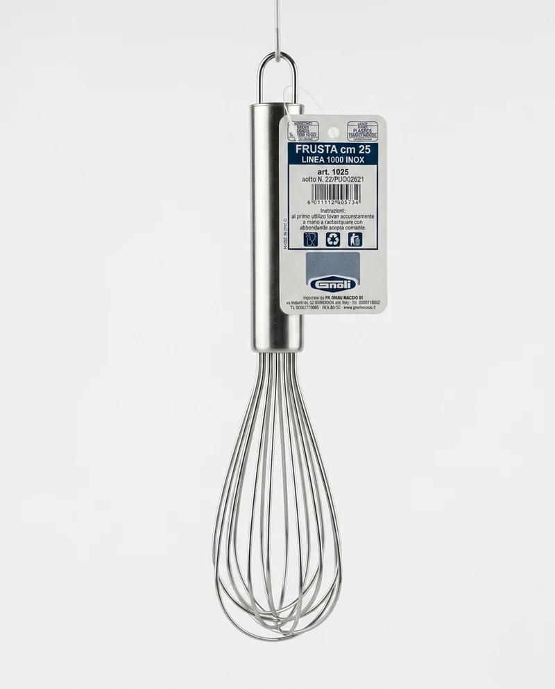 Gnali 1000 INOX Frusta da Cucina 25 cm in Acciaio Inox | Frusta Professionale per Montare e Mescolare | Art. 1025 | Made in PRC