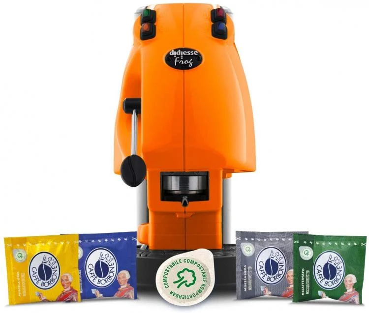 DIDIESSE FROG REVOLUTION BASE ARANCIO MACCHINA DA CAFFÈ CIALDE 44MM ESPRESSO