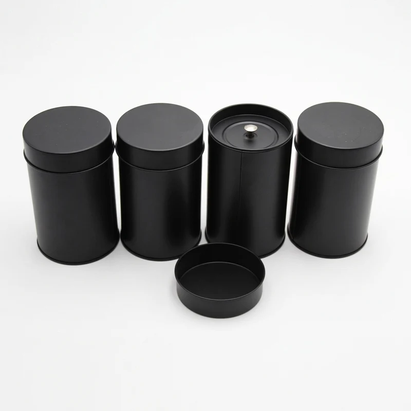 4-Piece Tinplate Storage Cans with Sealed Double Lids – For Loose Tea, Coffee & Spices