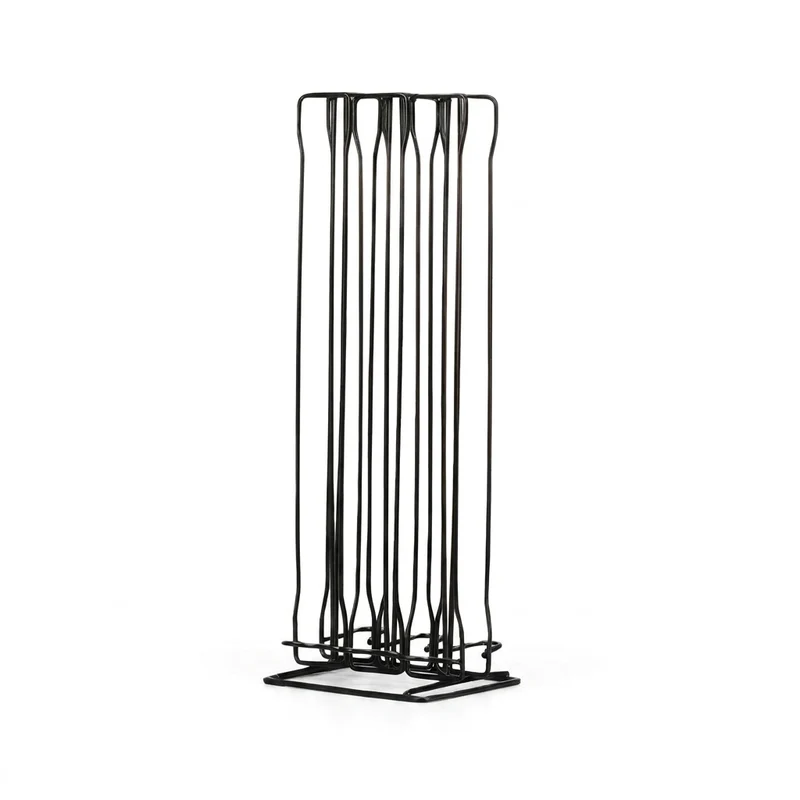 60-Capsule Metal Coffee Pod Rack — Floor-Standing Nespresso Storage (Black)