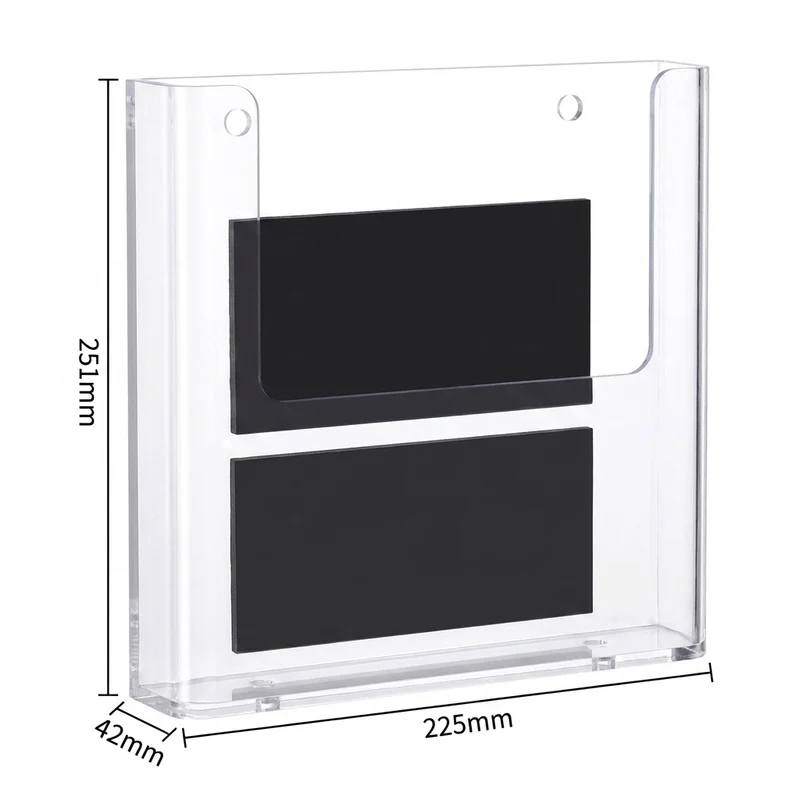 A4/A5 Wall-Mounted Clear Acrylic Brochure & Flyer Holder — Magnetic Options