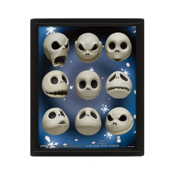 Pyramid Disney - Nightmare Before Christmas (Jack Expressions) - Cornice Poster 3D Lenticular Incorniciato