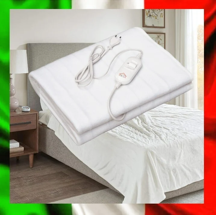 Scaldaletto Scaldasonno Copri Materasso Caldo Elettrico Singolo 150 x 80cm 60W