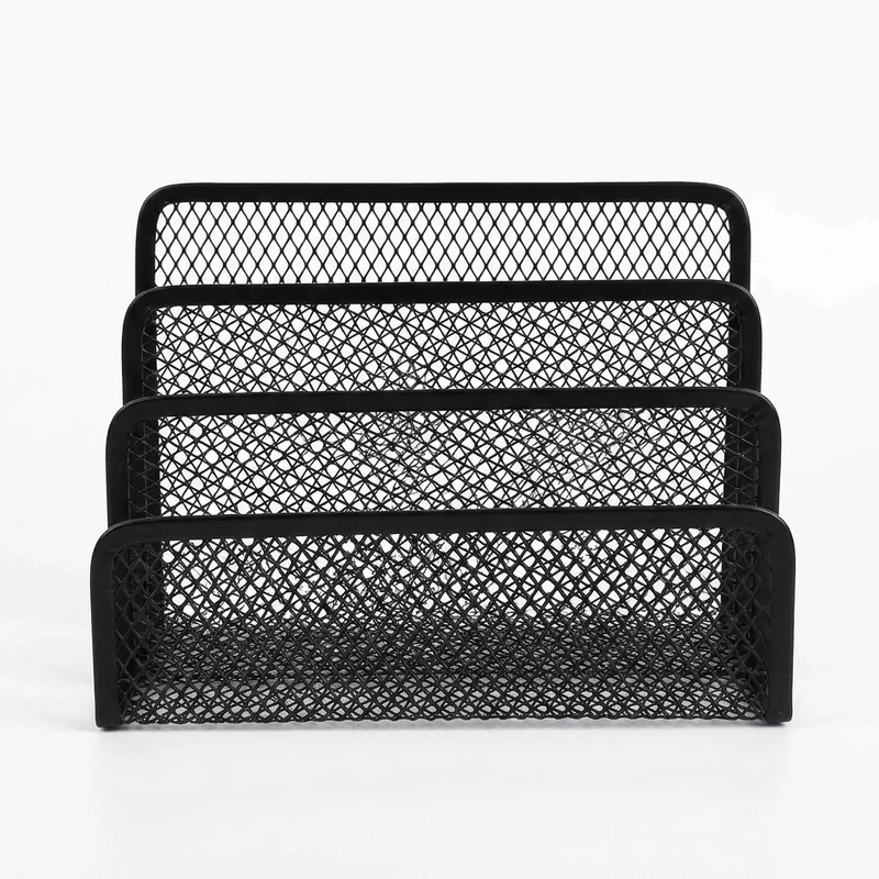 4-Tier Iron Mesh Desk Organiser – Letter Holder for Documents & Stationery