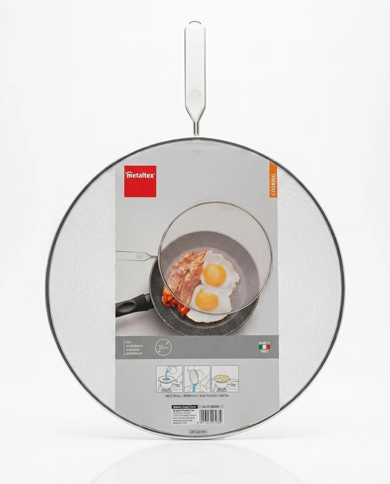 METALTEX Paraschizzi Alluminio XL 33cm – Coperchio Rete Multiuso Salvaschizzi e Scolo Vapore