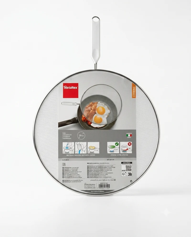 METALTEX Paraschizzi Alluminio 29cm – Coperchio Rete Multiuso Salvaschizzi e Scolo Vapore