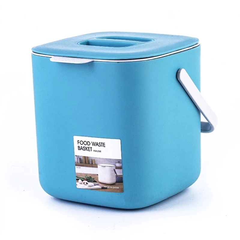 Portable 2-Tier Kitchen Waste Bin with Handle — 4L Compost Drainer