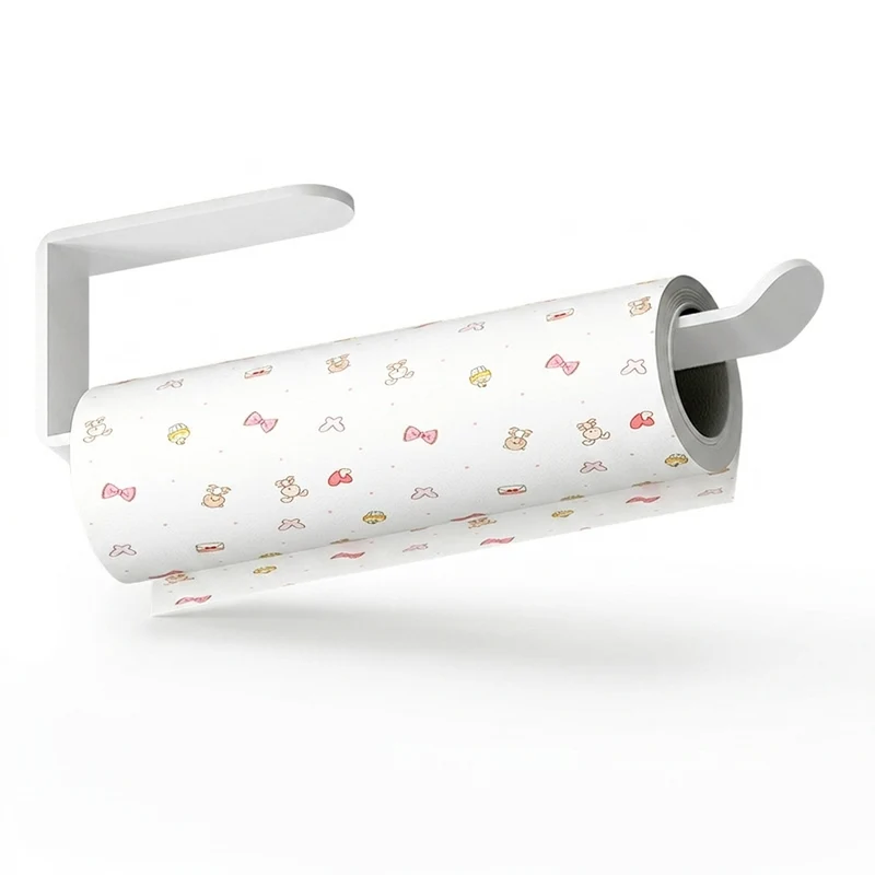 Self‑Adhesive Wall‑Mounted Tissue & Towel Holder — Space‑Saving No‑Drill (White/Black)