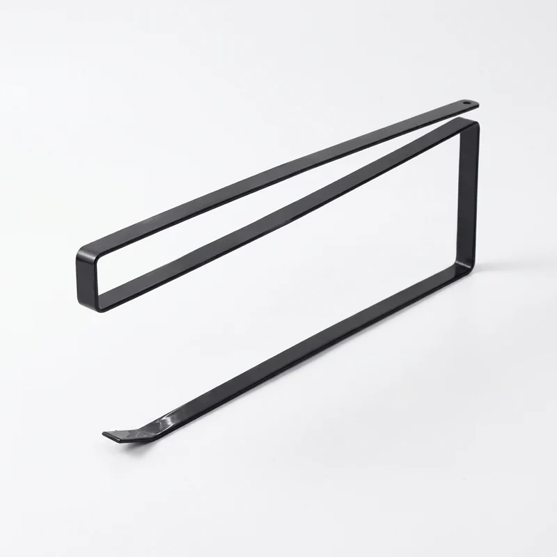 Under-Cabinet Paper Roll Holder – No‑Drill Towel & Cling Film Rack (White/Black)