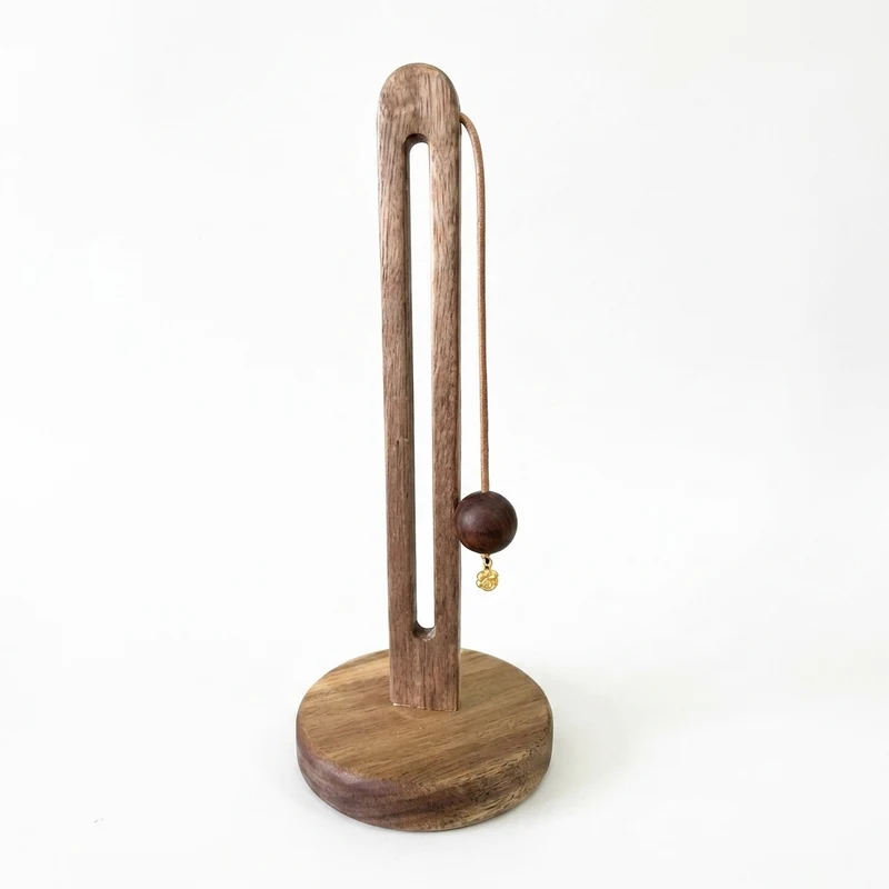 Solid Wood Paper Towel & Wrap Holder — Cat Paw / Four‑Leaf Clover / Cat