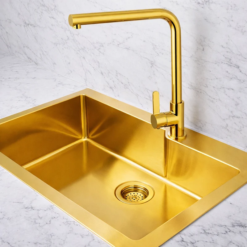 Rubinetto da cucina canna alta quadrata orientabile lavandino