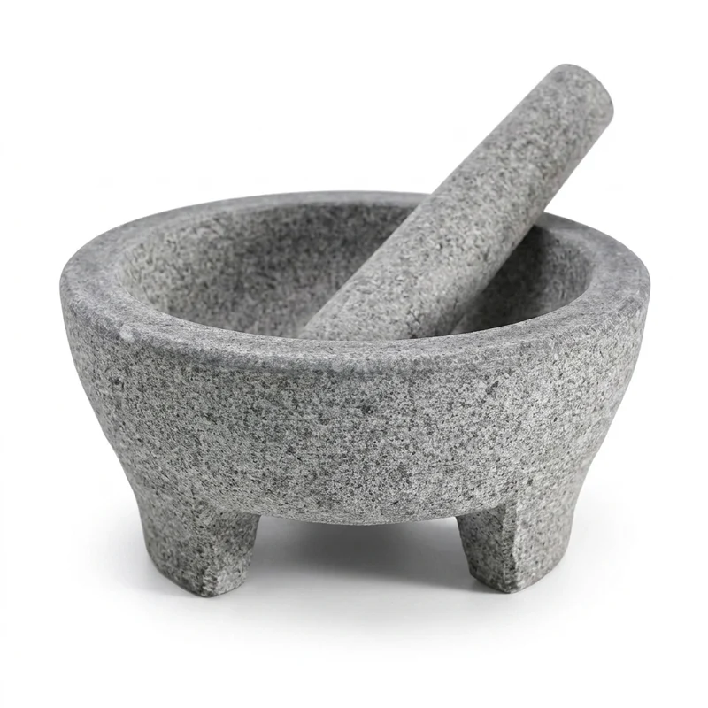 Granite Mortar and Pestle – Natural Stone Grinder for Spices & Guacamole