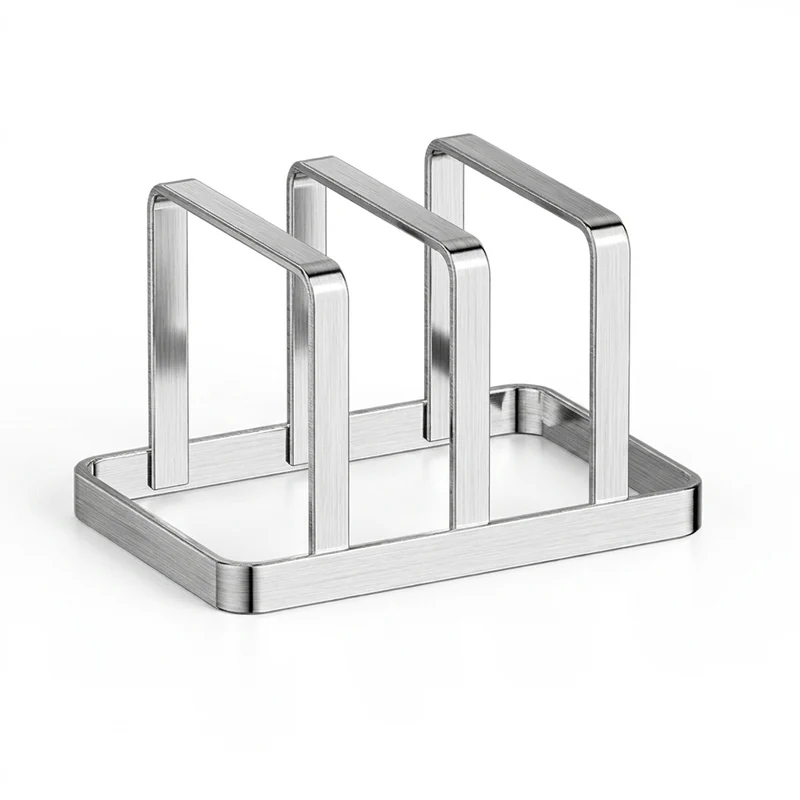 Stainless Steel Cutting Board & Pot Lid Organiser — Space-Saving Countertop Rack