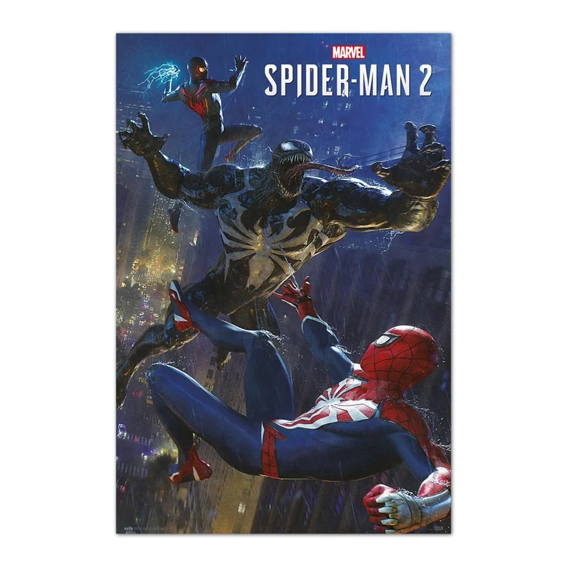 Maxi Poster Marvel (Spider-Man 2) a Parete Cameretta Incorniciabile 91x61 cm - SPIDERMAN vs VENOM PS5