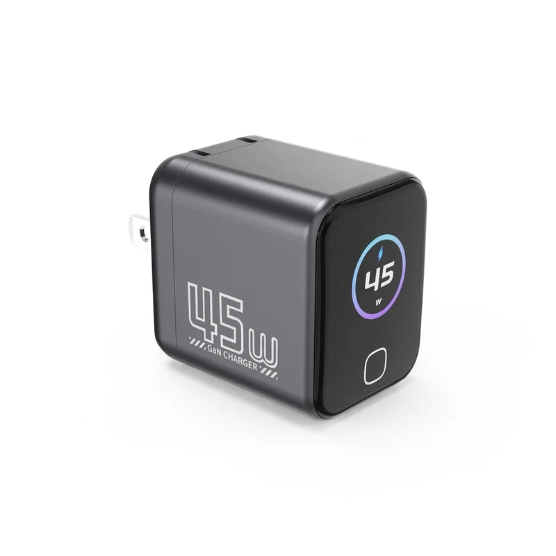 45W USB‑C PD GaN Fast Charger with AI Touch Screen — for iPhone 17/16/15, Samsung, Xiaomi, Huawei
