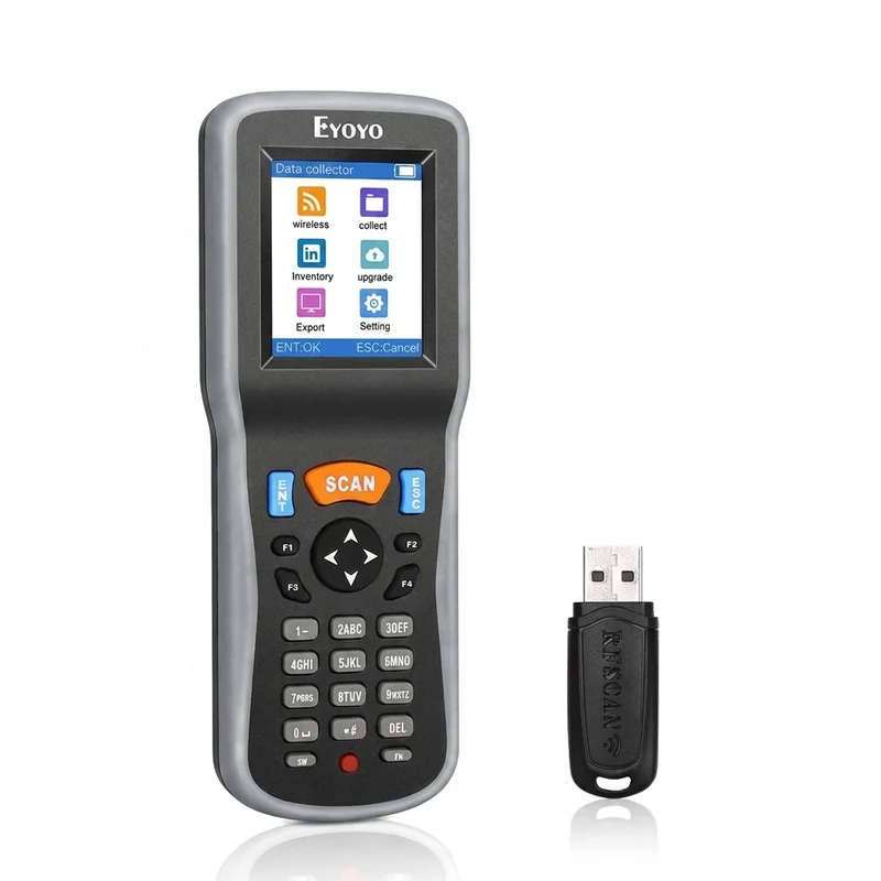 Wireless 1D Handheld Barcode Scanner with Data Collector and 2.2-inch Colour Screen