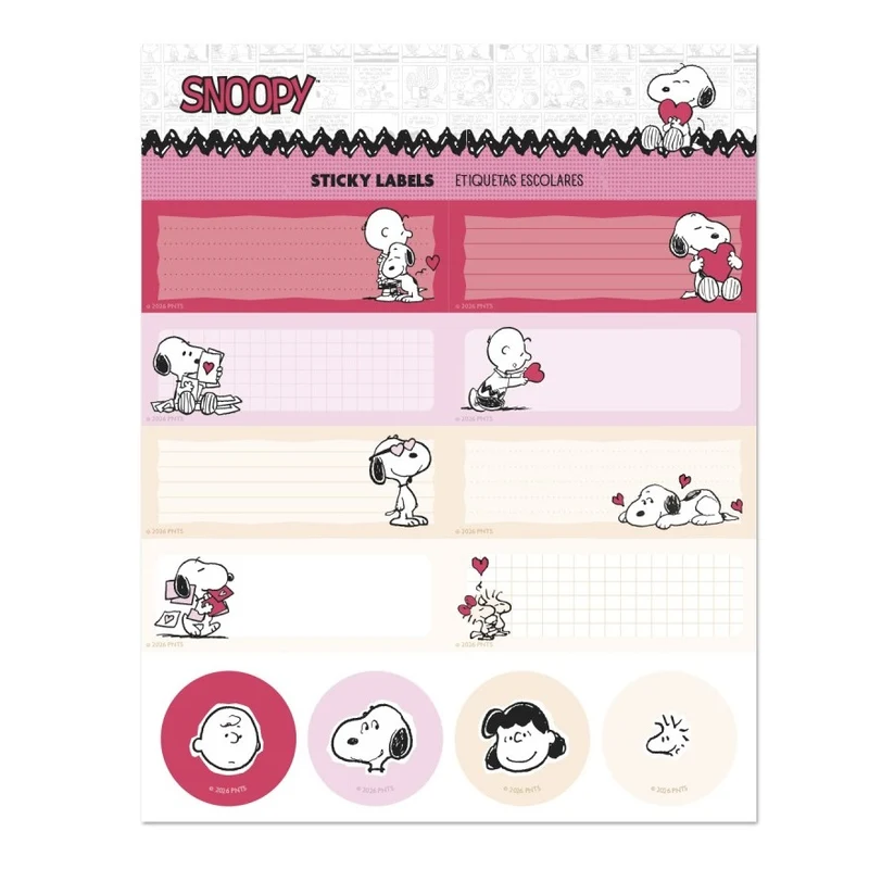 Gadget - Snoopy Love Season - Stickers Collection (12 Etichette Adesive) - Grupe Erik