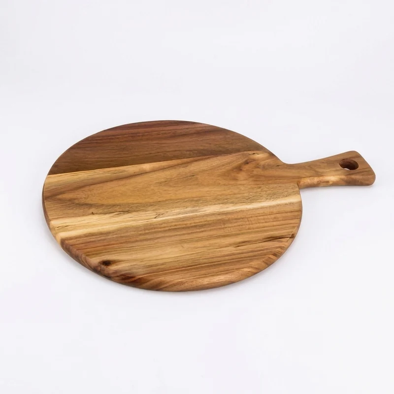 Acacia Wood Cutting Board with Handle — Wooden Chopping & Serving Board