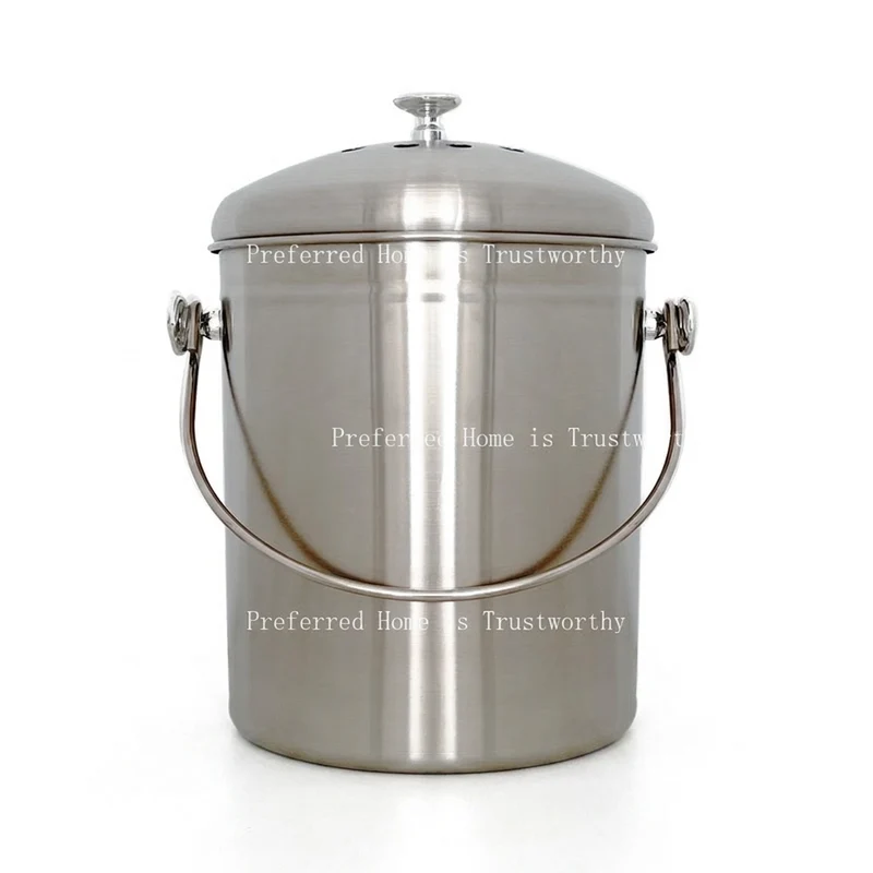 5L Stainless Steel Sealed Kitchen Bin with Lid — Desktop Odour-Proof Fermentation Bin