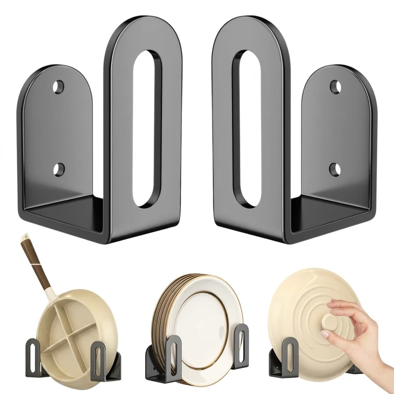 2-Pack Pot Lid & Chopping Board Holder – Wall & Cabinet Mount