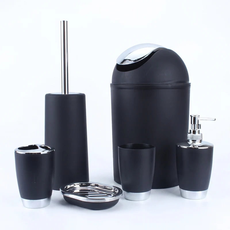 Bathroom Accessory Set – Resin Soap Dish, Dispenser, Tumbler & Toothbrush Holder