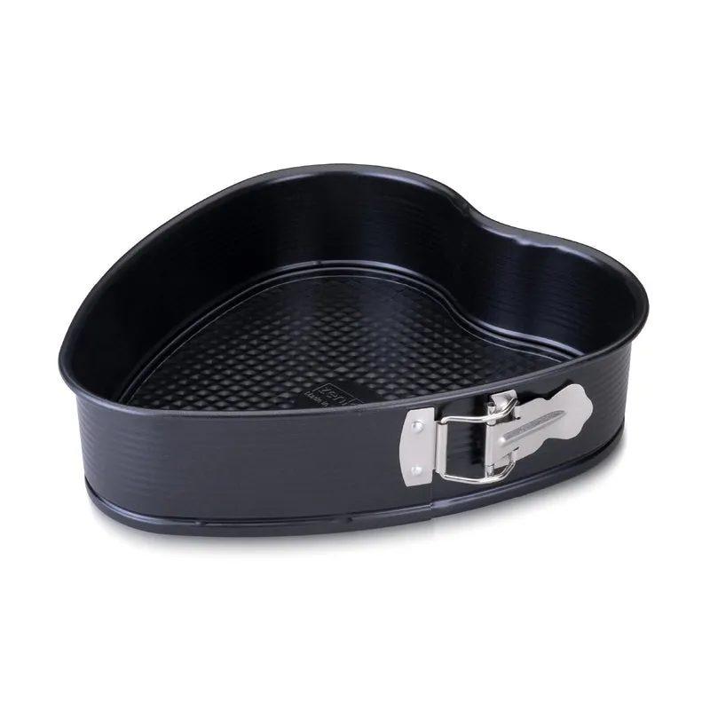 Tortiera a cuore con cerniera, 27x25 cm, Linea Perfect Black