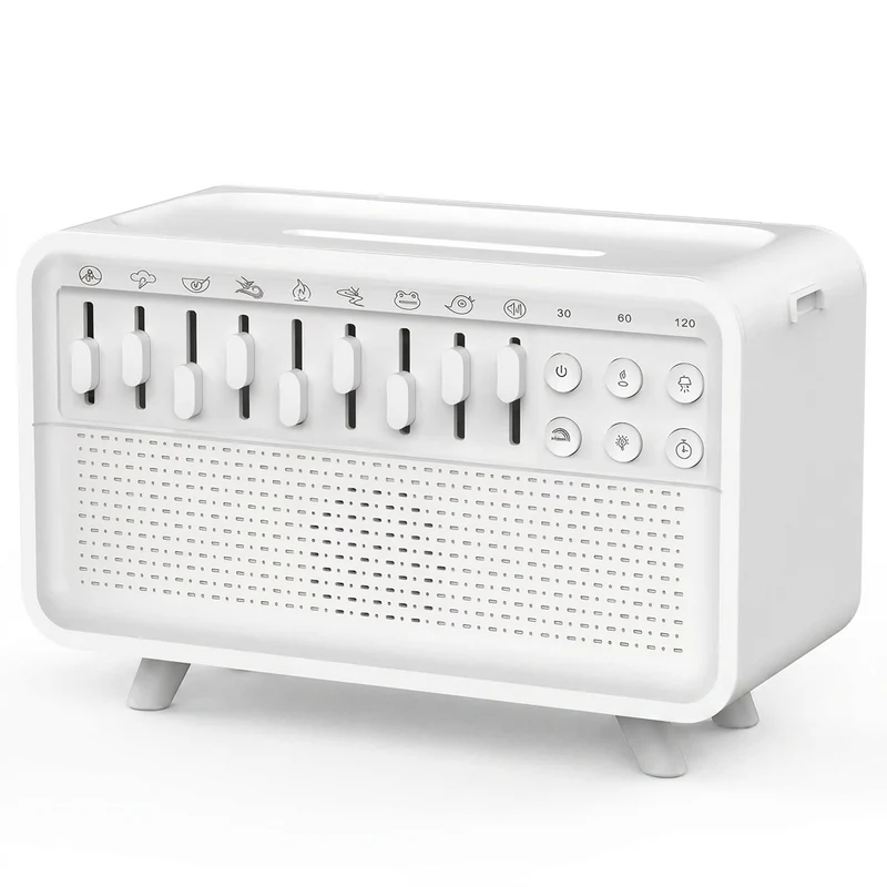 4‑in‑1 Hi‑Fi Bluetooth Speaker — Humidifier, Night Light & 8 Nature Sounds (White)