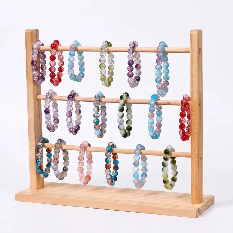 Pine Jewellery Storage Rack – Desktop Bracelet & Watch Display (2/3/4 tiers)
